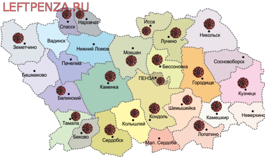 Административная карта пензенской области с границами районов